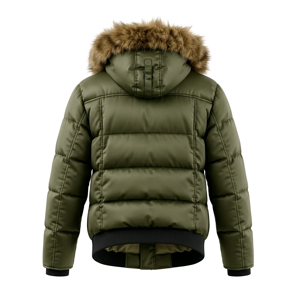 NOIZE NIXON MEN'S QUILTED BOMBER GREEN JACKET