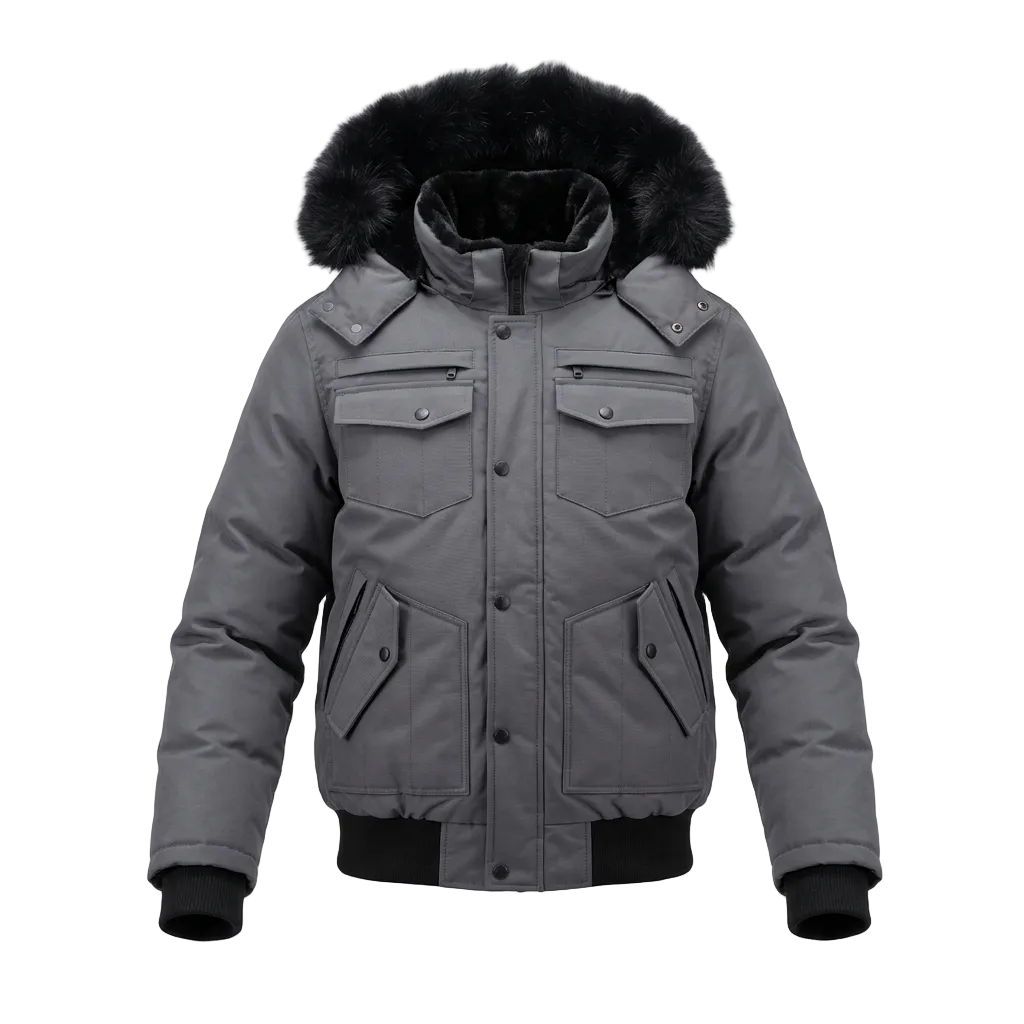 MEN'S TOBOGGAN BERT CHARCOAL GREY WINTER JACKET