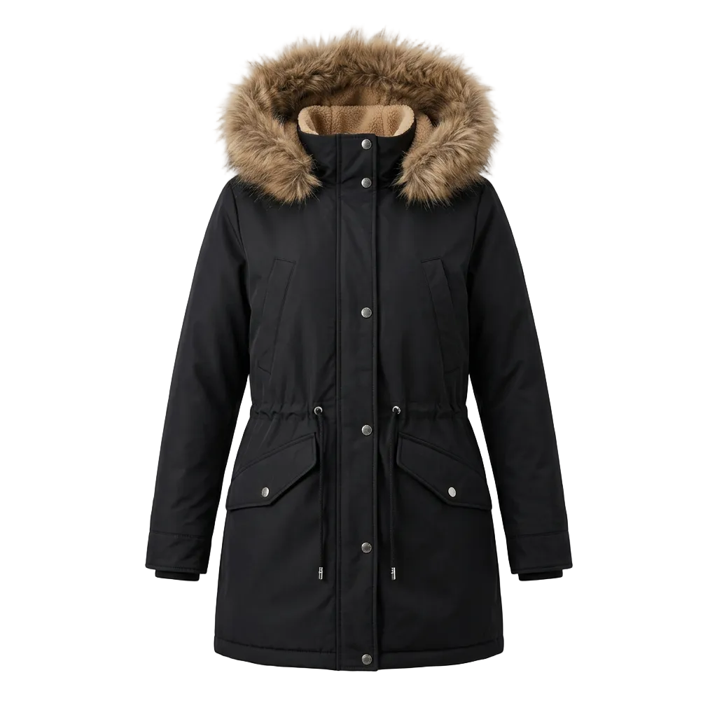 WOMEN ONLY'S ONLALINA FUR PARKA BLACK WINTER JACKET