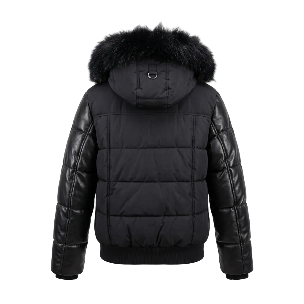 NOIZE MEN'S NIXON-P BLACK BOMBER JACKET