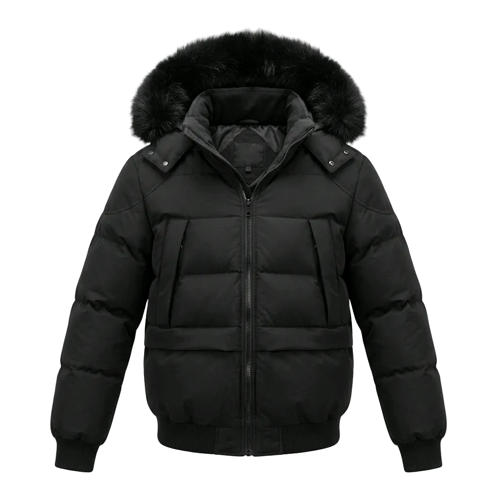 JORDAN CRAIG MEN'S CROSS BAY BOMBER BLACK JACKET