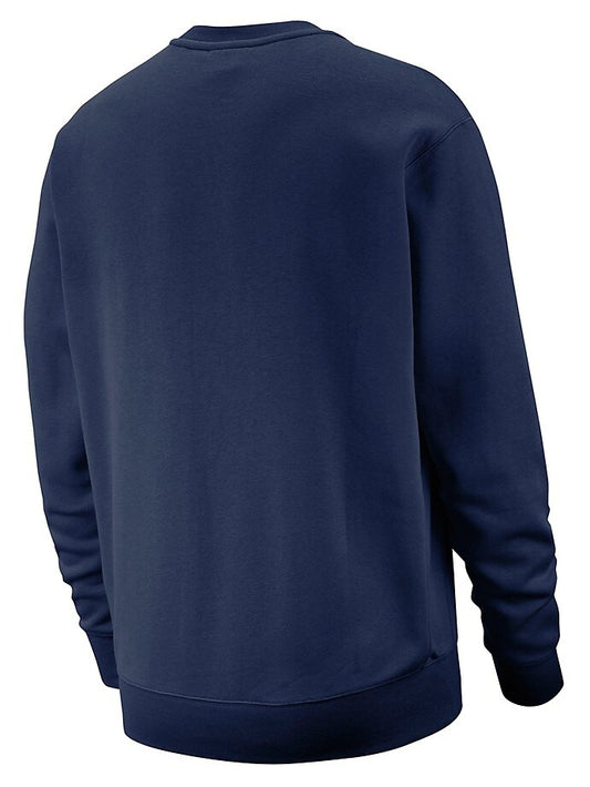 NIKE SCRIPT LOGO EMBROIDED CREWNECK SWEATER (NAVY)