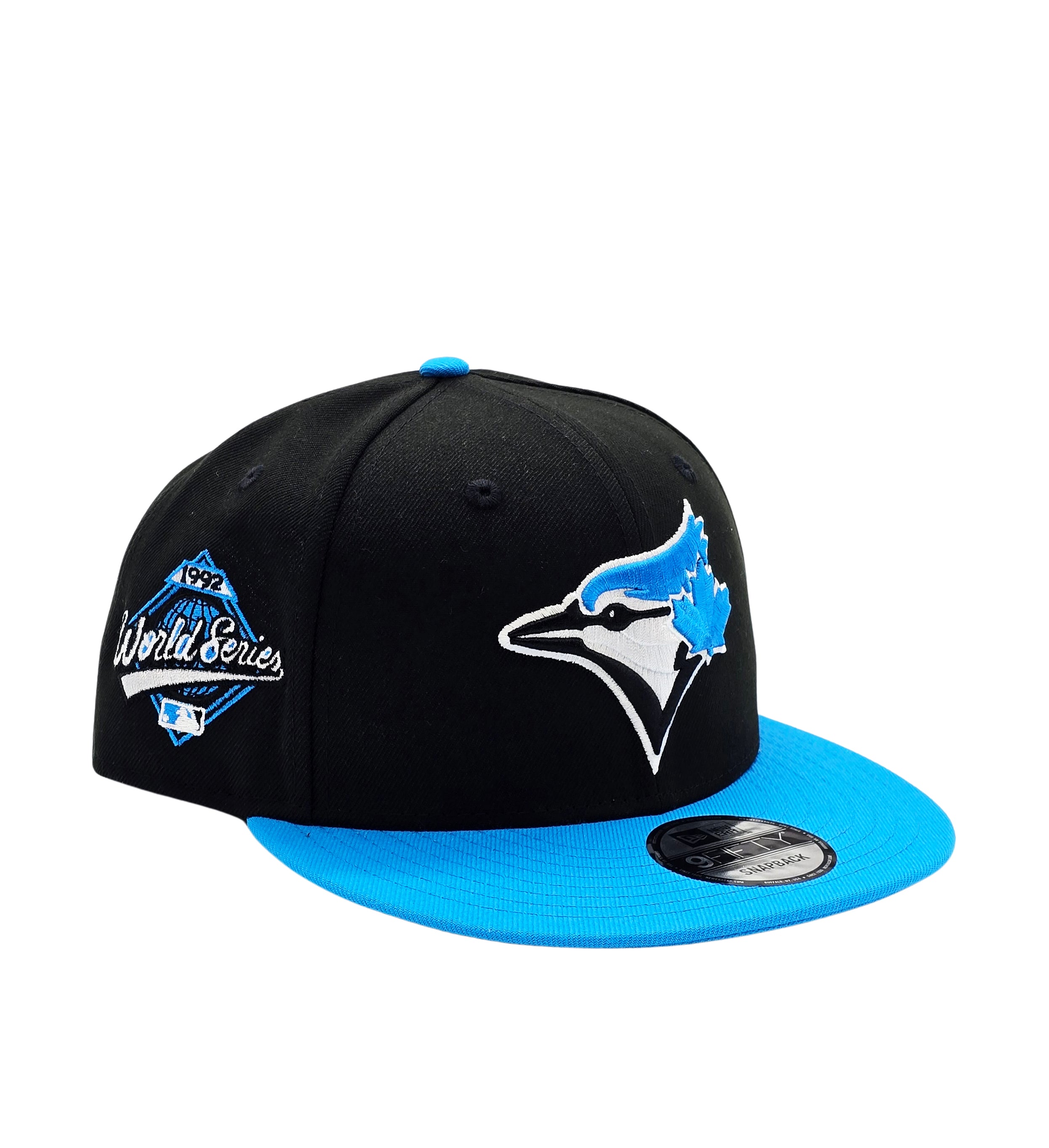NEW ERA 9FIFTY MLB 1992 WORLD SERIES TORONTO BLUE JAYS BLACK/BLUE SNAPBACK HAT