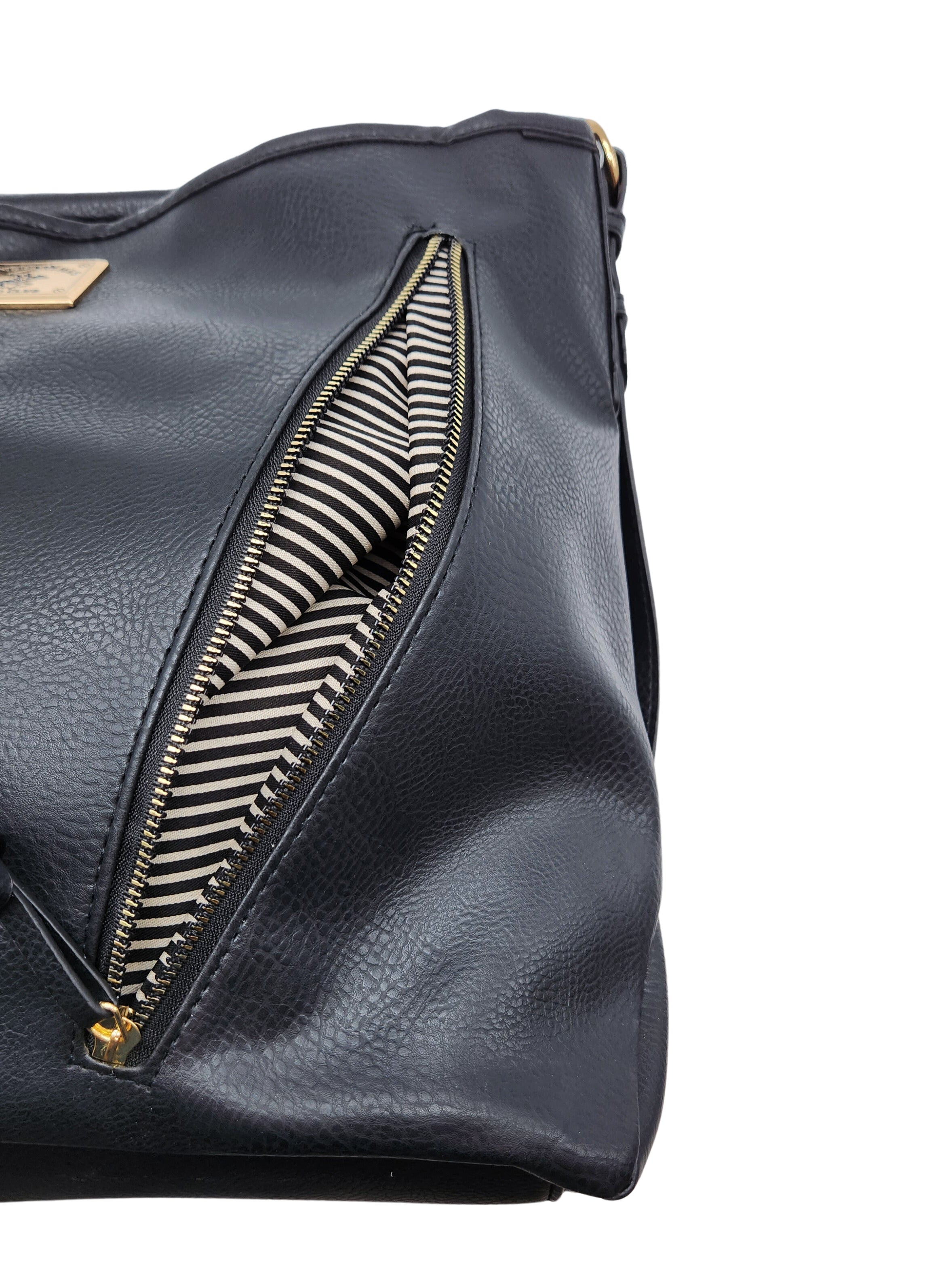 BEVERLY HILLS WOMEN'S BLACK FANCY HAND BAG