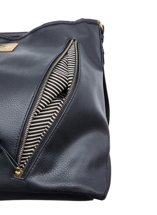 BEVERLY HILLS WOMEN'S BLACK FANCY HAND BAG