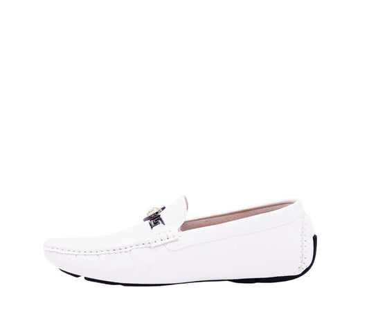ROYAL MEN'S DESIGNER DRIVER SHOES (WHITE)