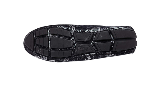 ROYAL MEN'S DESIGNER DRIVER SHOES (BLACK/SILVER)