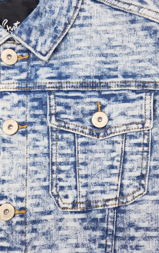 SWITCH REMARKABLE MEN'S JACQUARD DENIM JACKET (INDIGO)