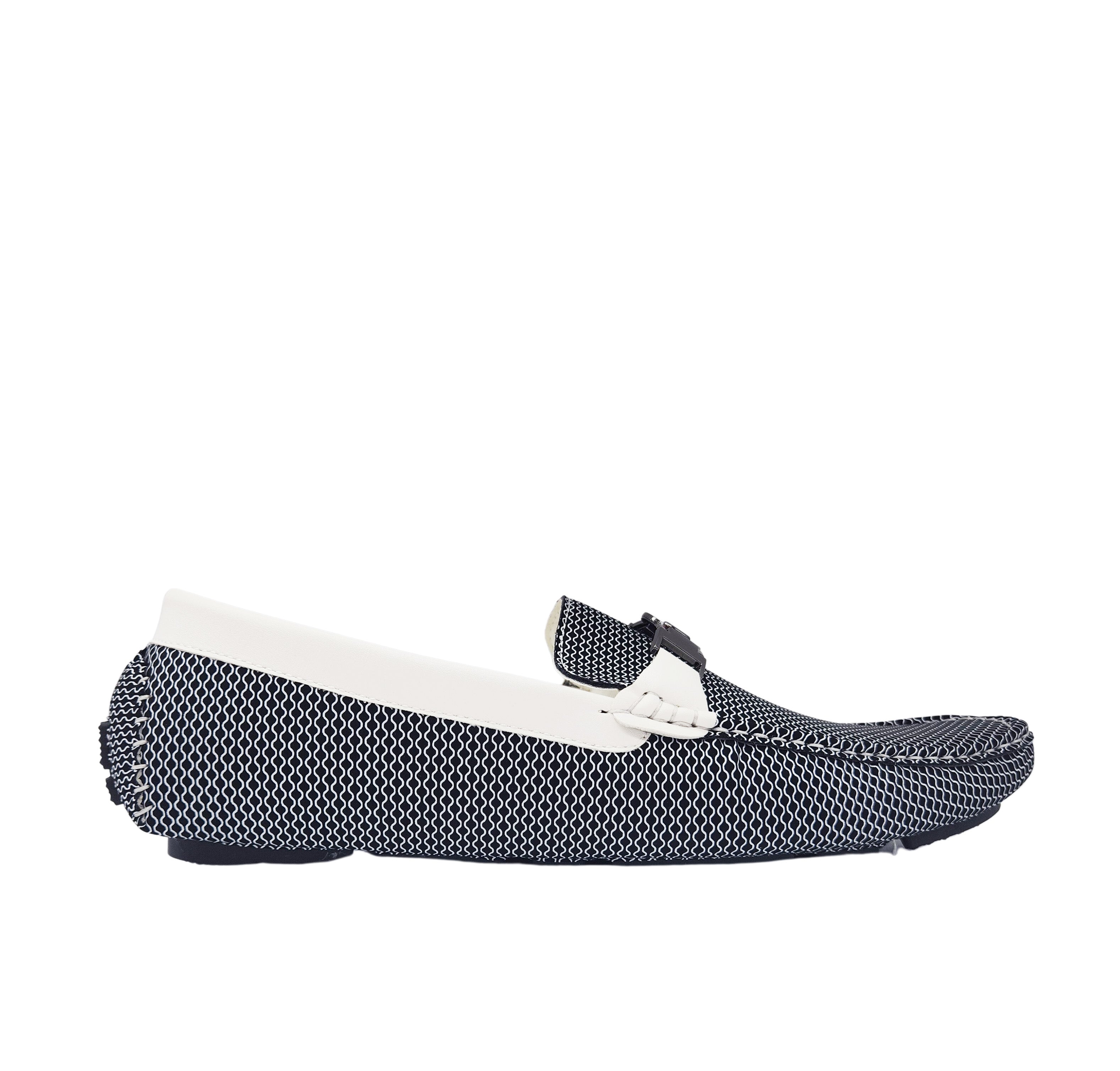 SEDAGATTI MEN'S FANCY LOAFERS (BLACK/WHITE)