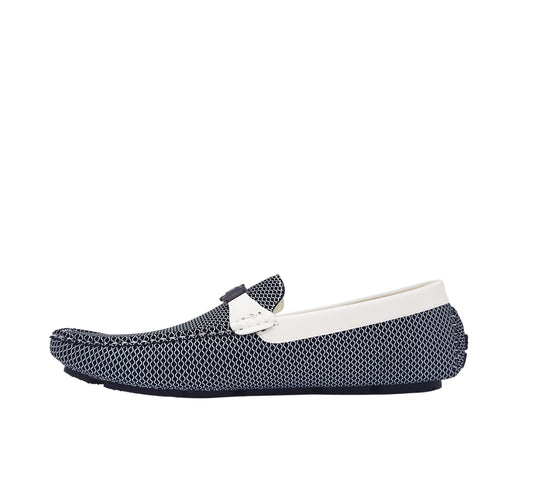 SEDAGATTI MEN'S FANCY LOAFERS (BLACK/WHITE)
