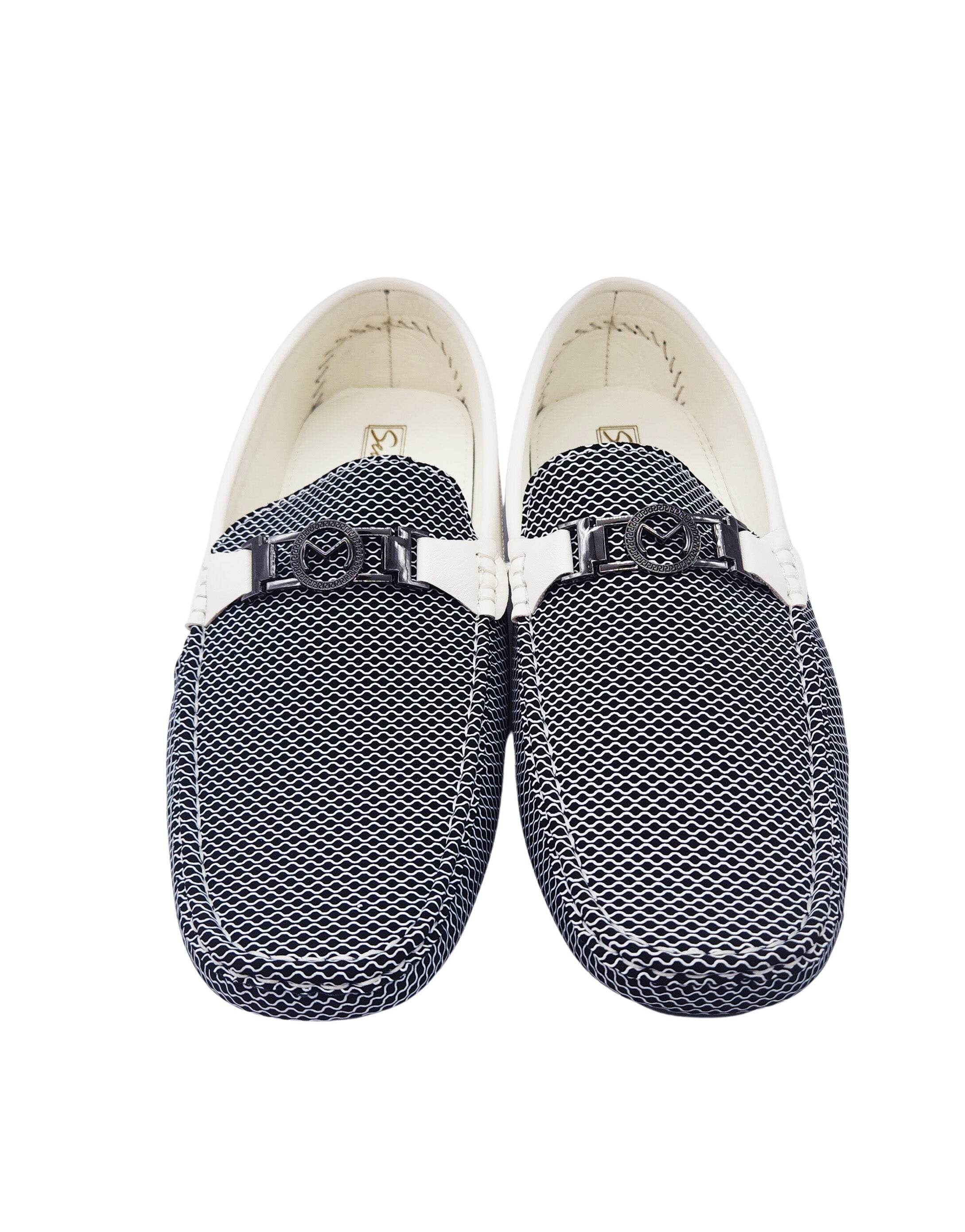 SEDAGATTI MEN'S FANCY LOAFERS (BLACK/WHITE)