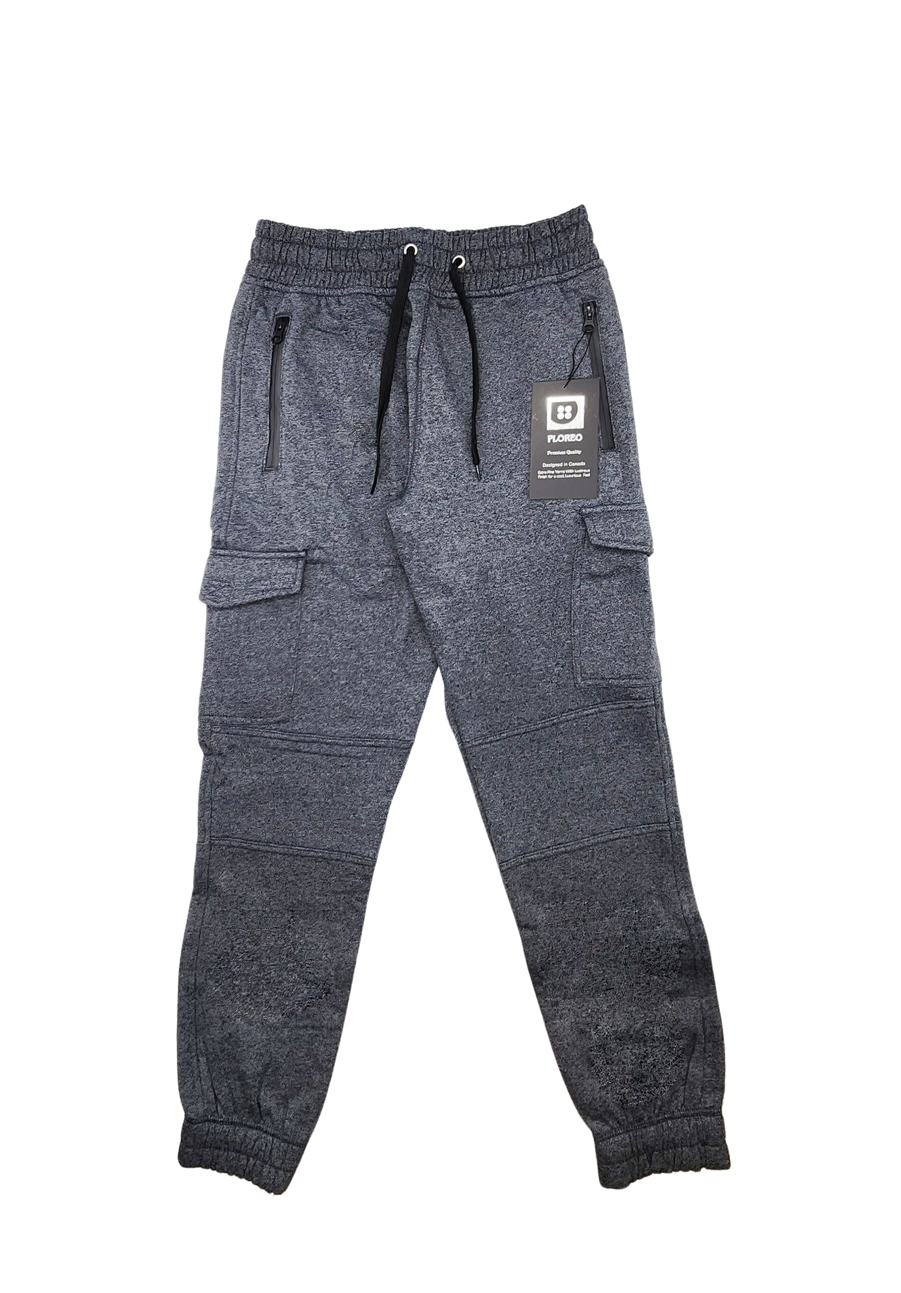 PLOREO MEN'S CARGO FLEECE JOGGERS (CHARCOAL)