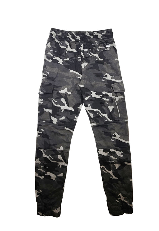 PLOREO MEN'S CARGO FLEECE JOGGERS (BLACK CAMO)