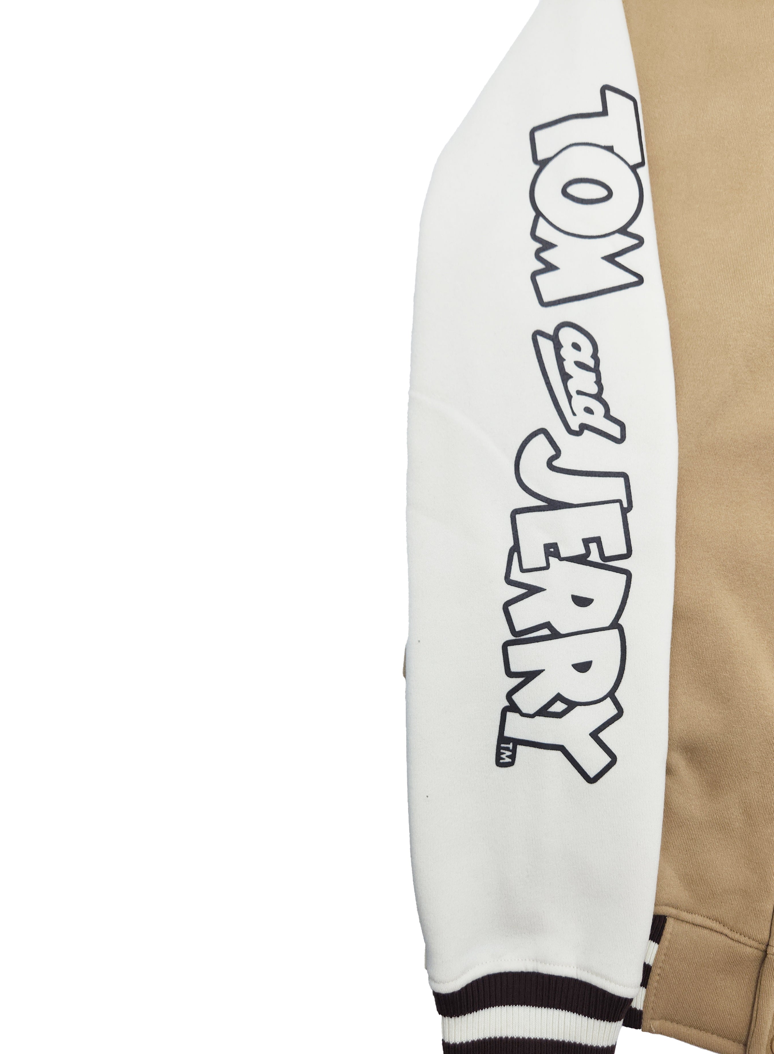 TOM & JERRY FRENIMIES FLEECE VARSITY JACKET (SAND BROWN)