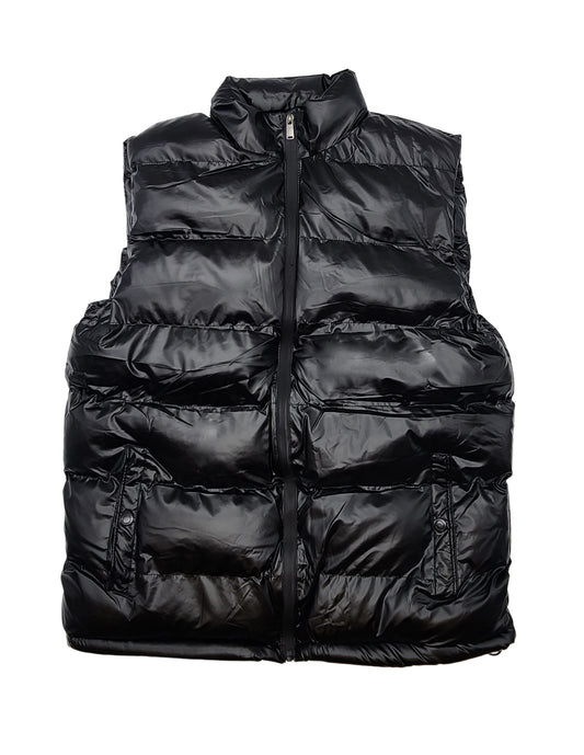 THE IMAGE MEN'S PU LEATHER W/ INNER FLEECE LINING VEST (BLACK)