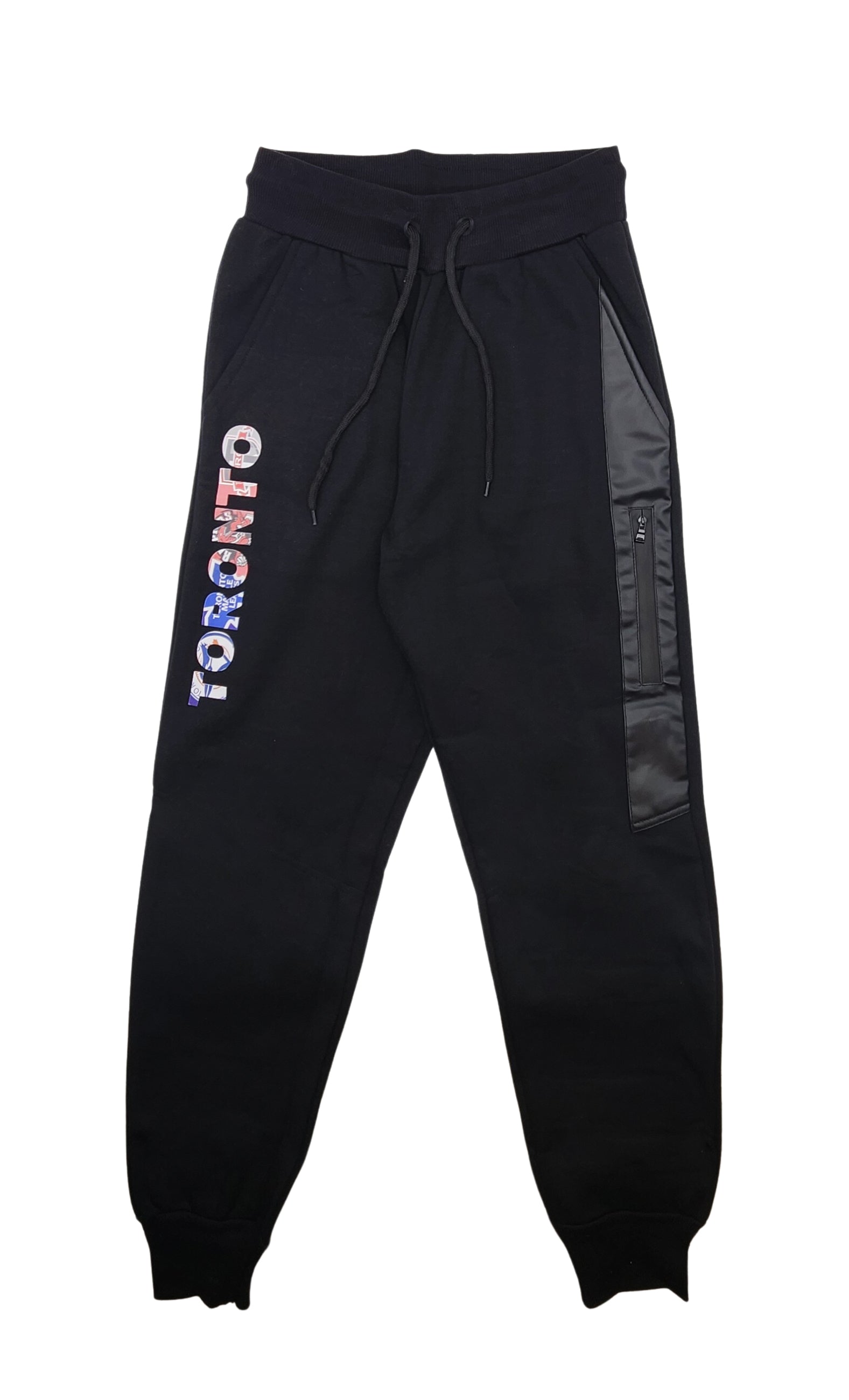 CITY OF DREAMS TORONTO SKY MEN'S BIG & TALL FLEECE TRACKSET (BLACK)