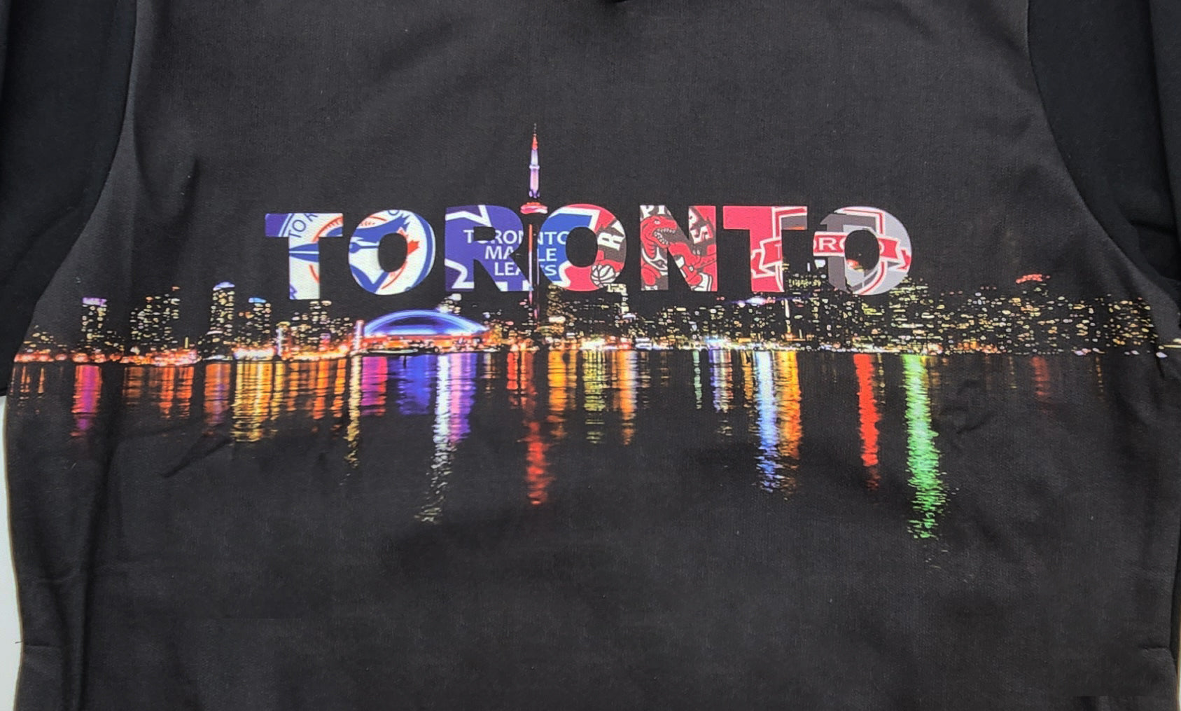 CITY OF DREAMS TORONTO SKY MEN'S BIG & TALL FLEECE TRACKSET (BLACK)