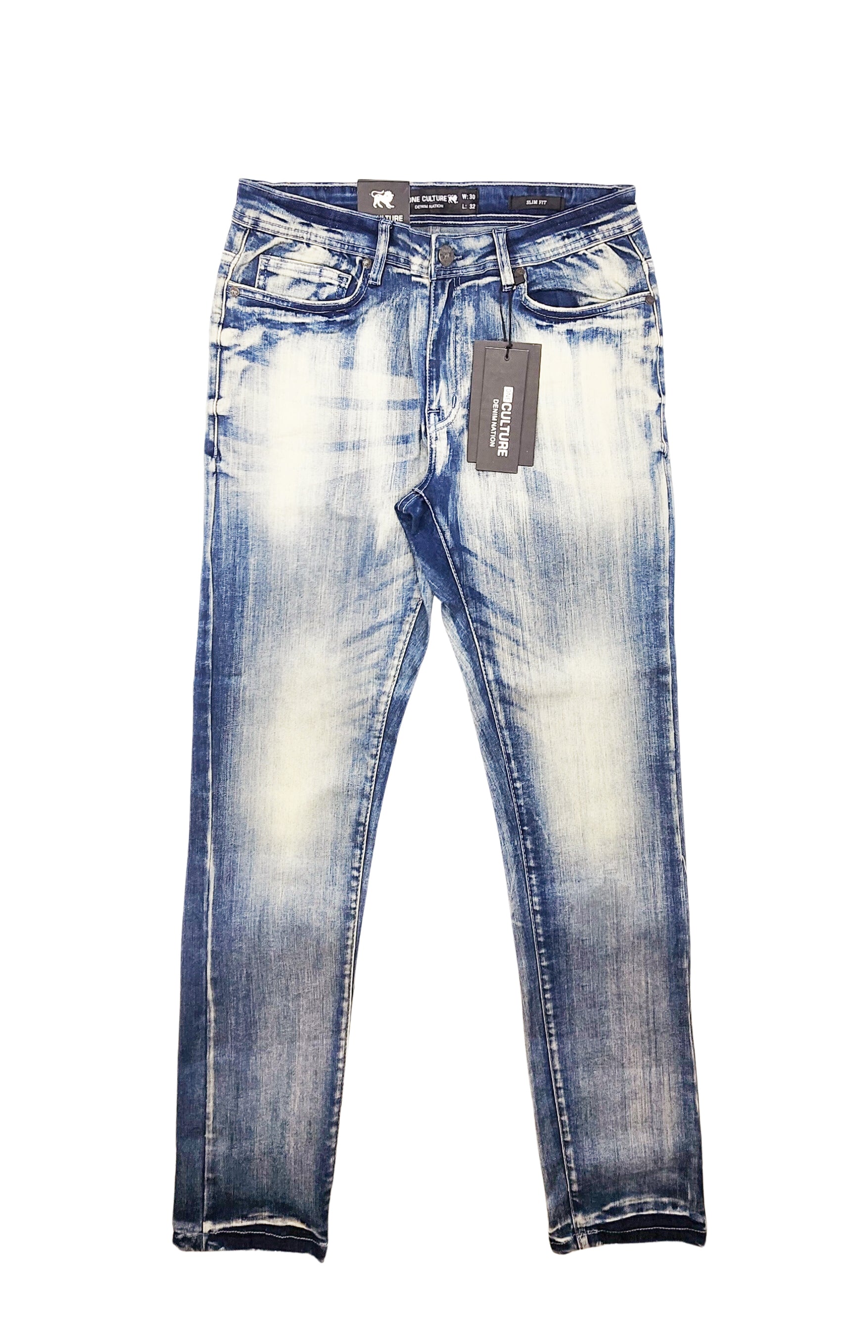 MEN'S ONE CULTURE 2-TONE SLIM FIT BLUE JEANS