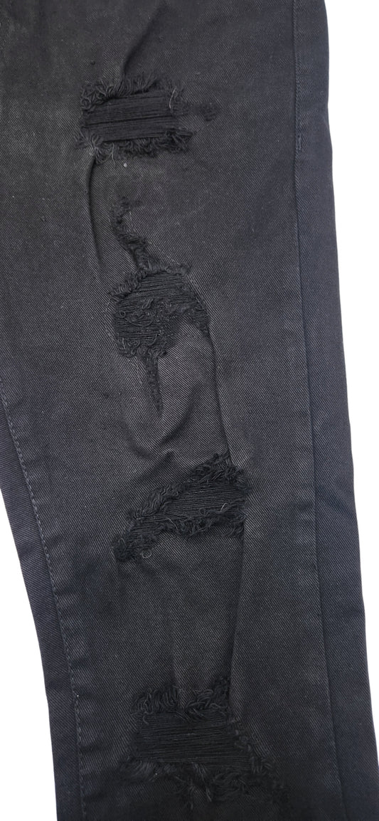 MEN'S ONE CULTURE BLACK SLIM FIT RIPPED JEANS