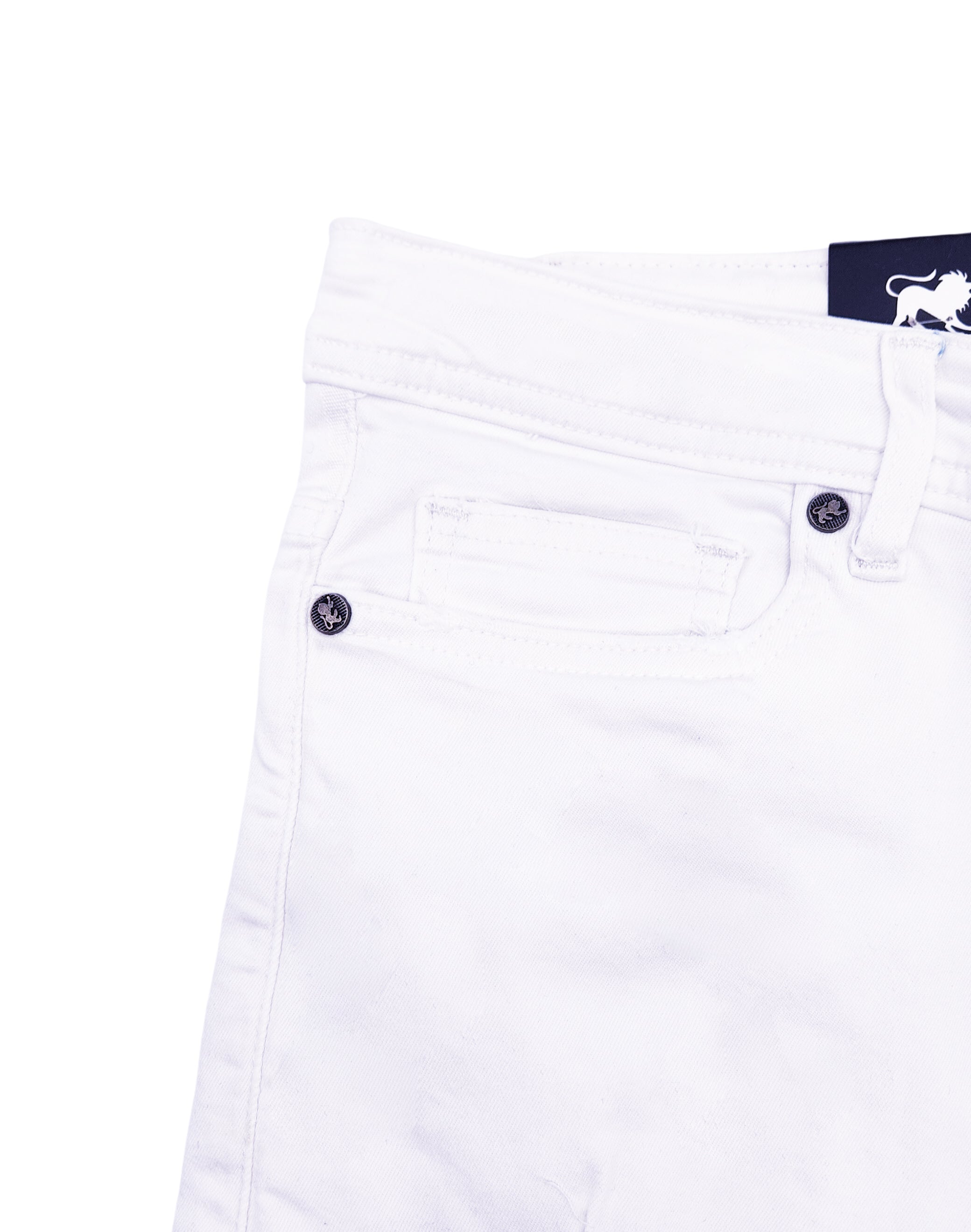 MEN'S ONE CULTURE WHITE SLIM FIT RIPPED JEANS