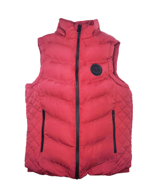 V.I.P. COLLECTION MEN'S FANCY VEST WITH DETACHABLE HOOD (RED)