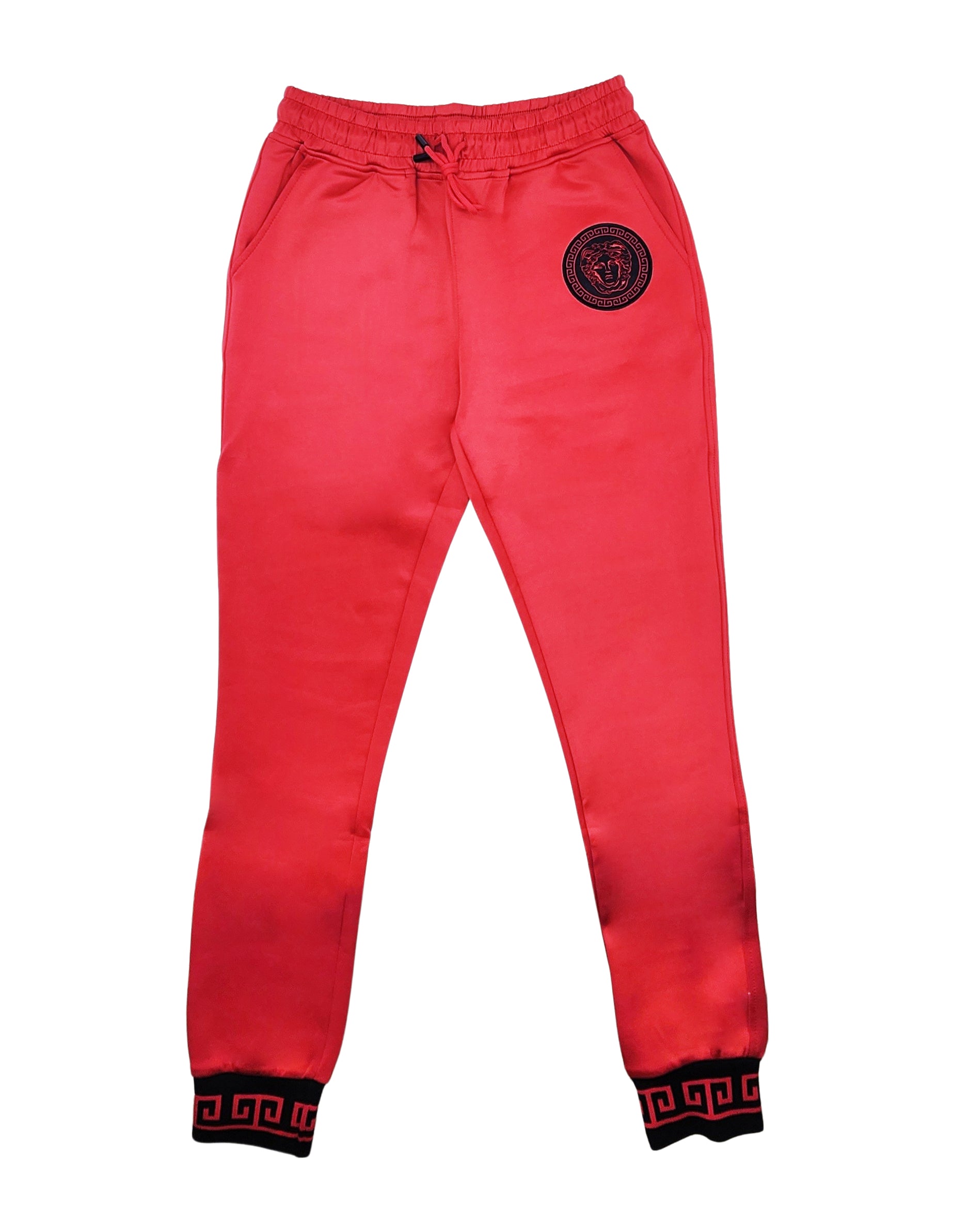 MEN'S 2-PIECE DESIGNER RHINESTONE FASHION TRACKSET (RED)