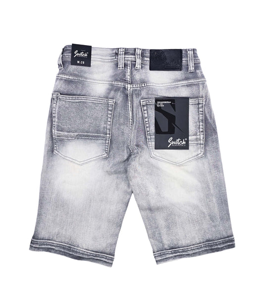 SWITCH MEN'S WASHED SPAN DENIM SHORTS (ICE GREY)