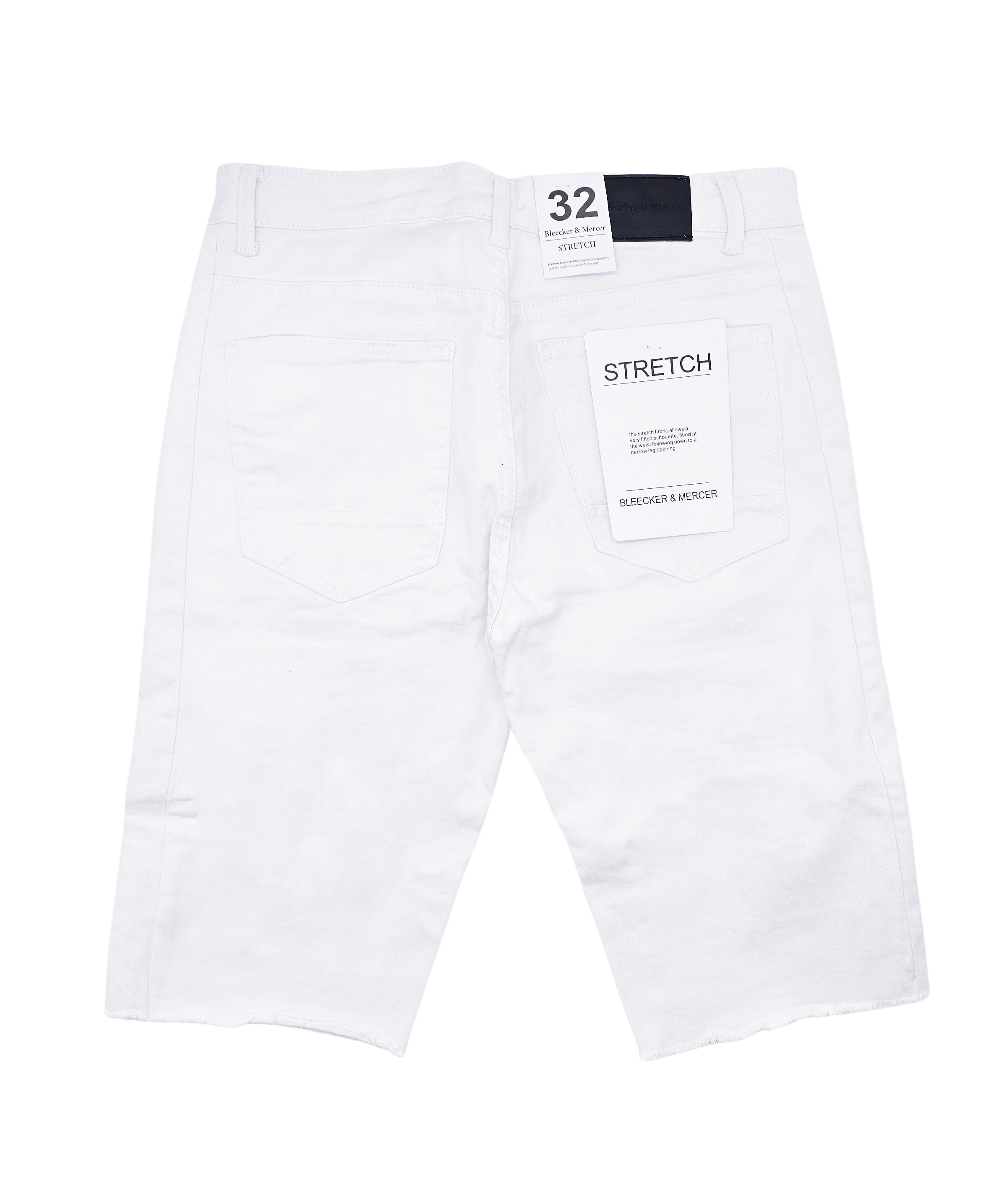 BLEECKER & MERCER MEN'S RIPPED DENIM SHORTS (WHITE)