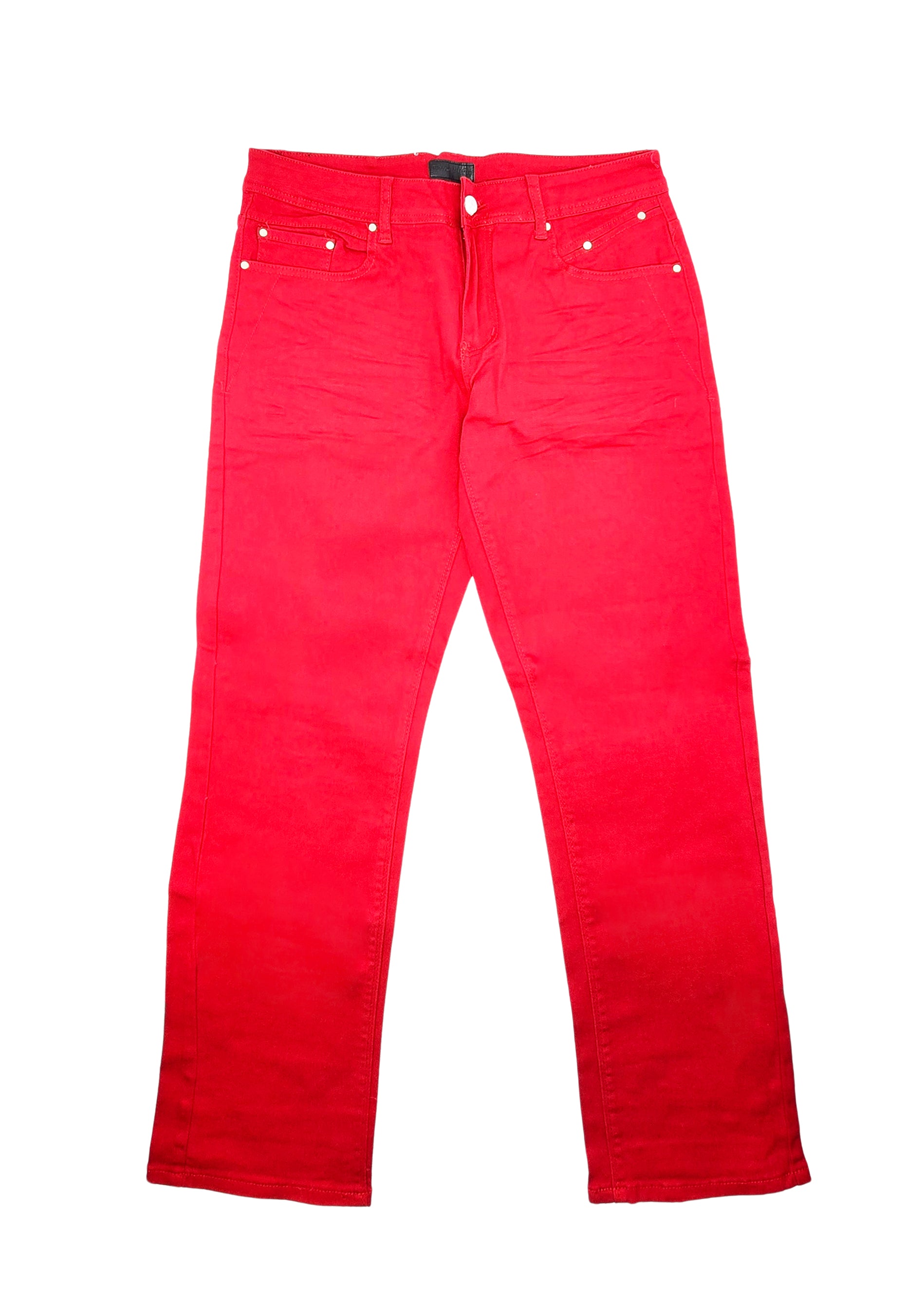 BLEECKER & MERCER MEN'S BASIC STRAIGHT STRETCH JEANS (RED)