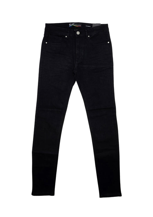 SWITCH REMARKABLE MEN'S SLIM TAPERED DENIM JEANS (JET BLACK)