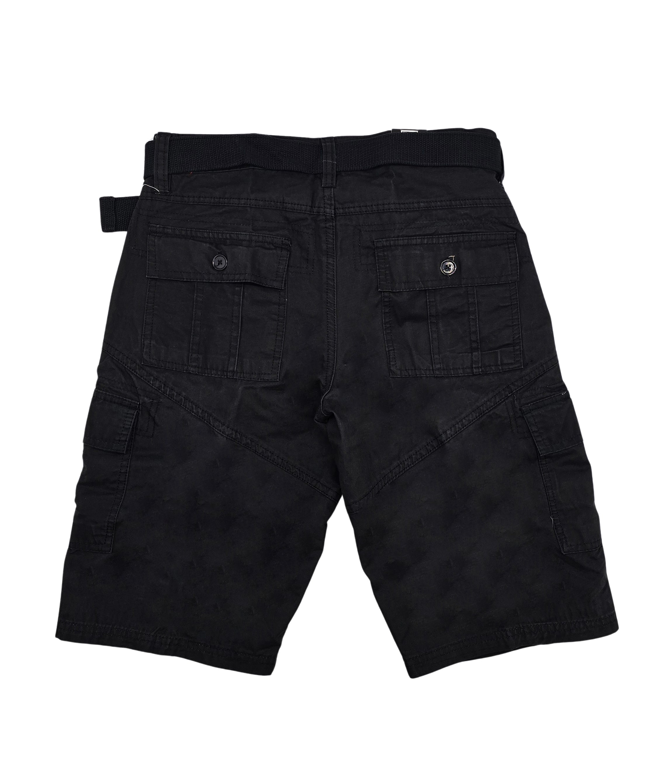 PLOREO MEN'S CARGO SHORTS WITH BELT (BLACK)