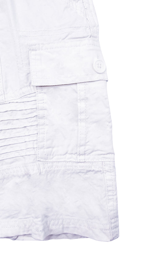 PLOREO MEN'S CARGO SHORTS WITH BELT (WHITE)