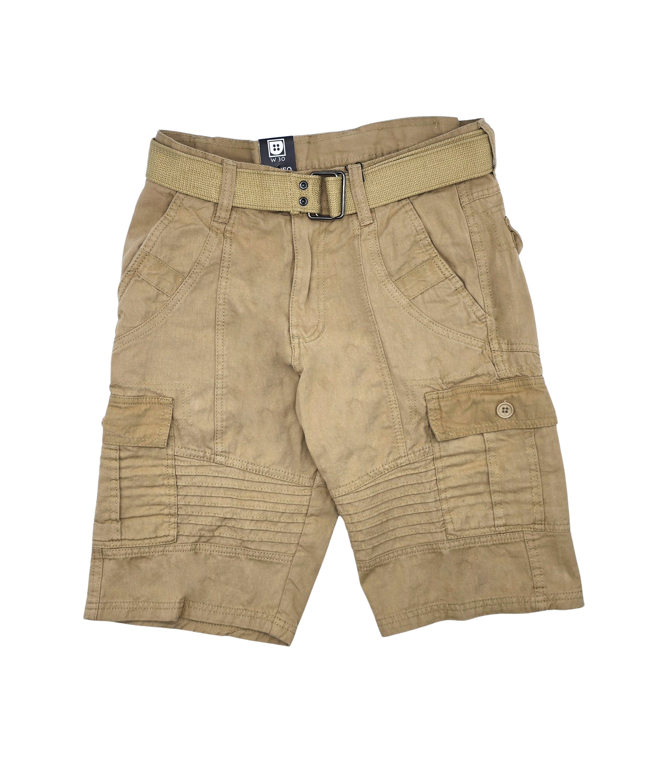 PLOREO MEN'S CARGO SHORTS WITH BELT (KHAKI)