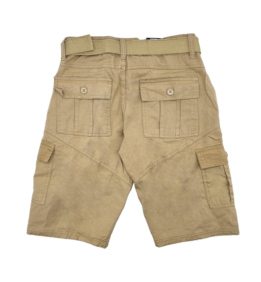PLOREO MEN'S CARGO SHORTS WITH BELT (KHAKI)