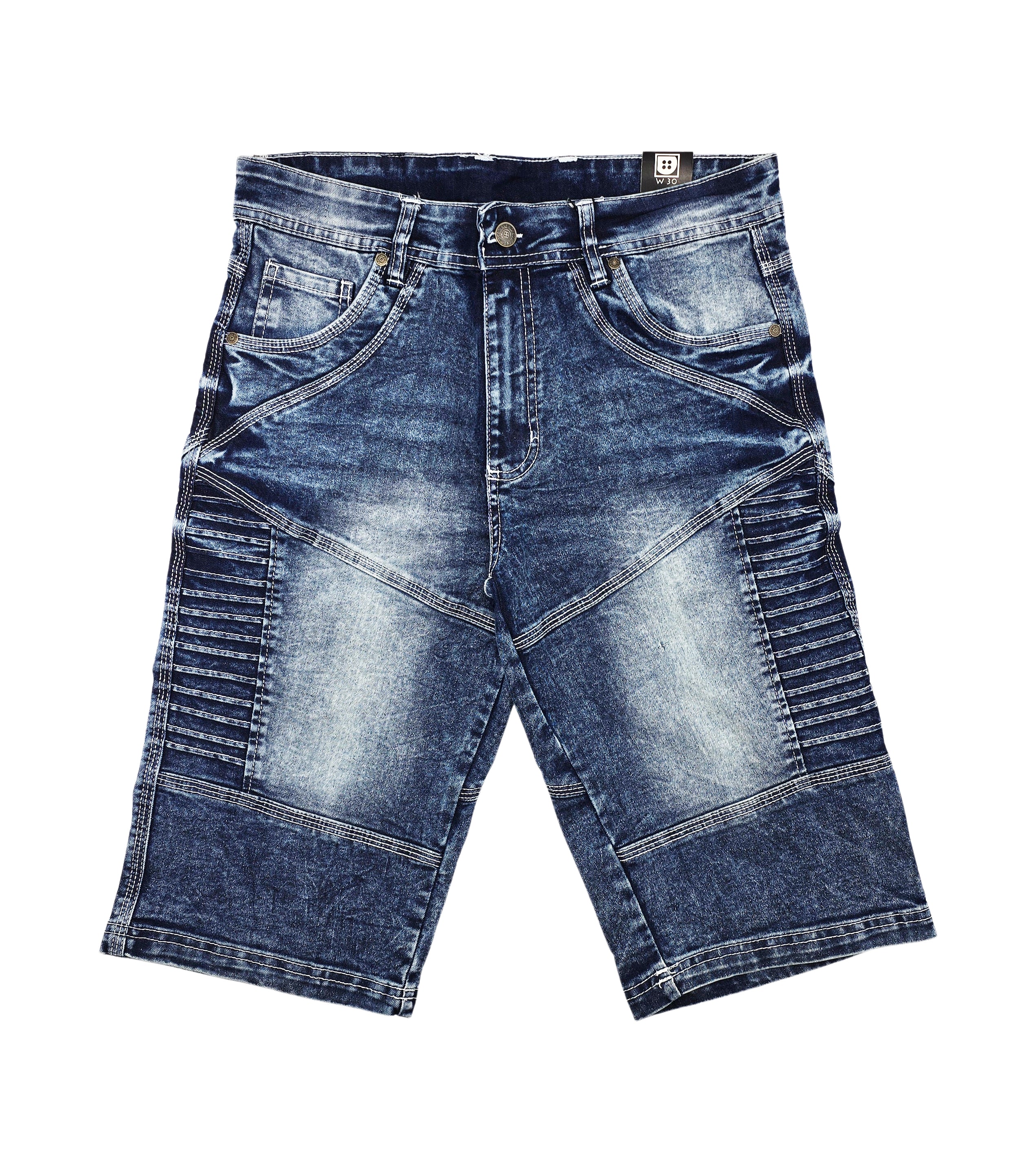 PLOREO MEN'S STRETCH DENIM SHORTS (BLUE)