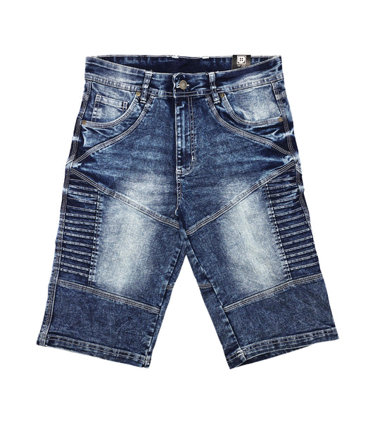 PLOREO MEN'S STRETCH DENIM SHORTS (BLUE)