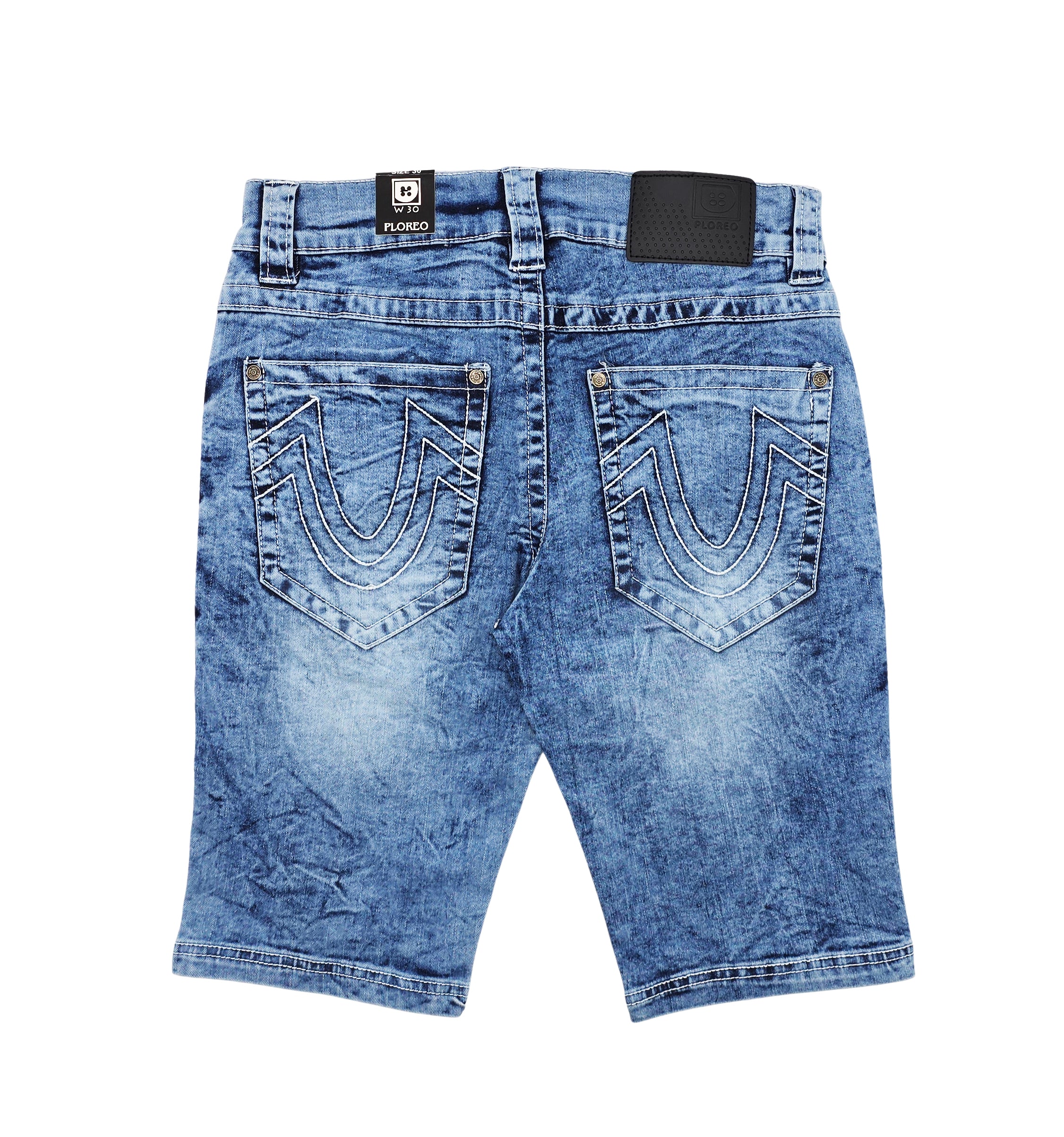 PLOREO MEN'S STRETCH DENIM SHORTS (INDIGO)