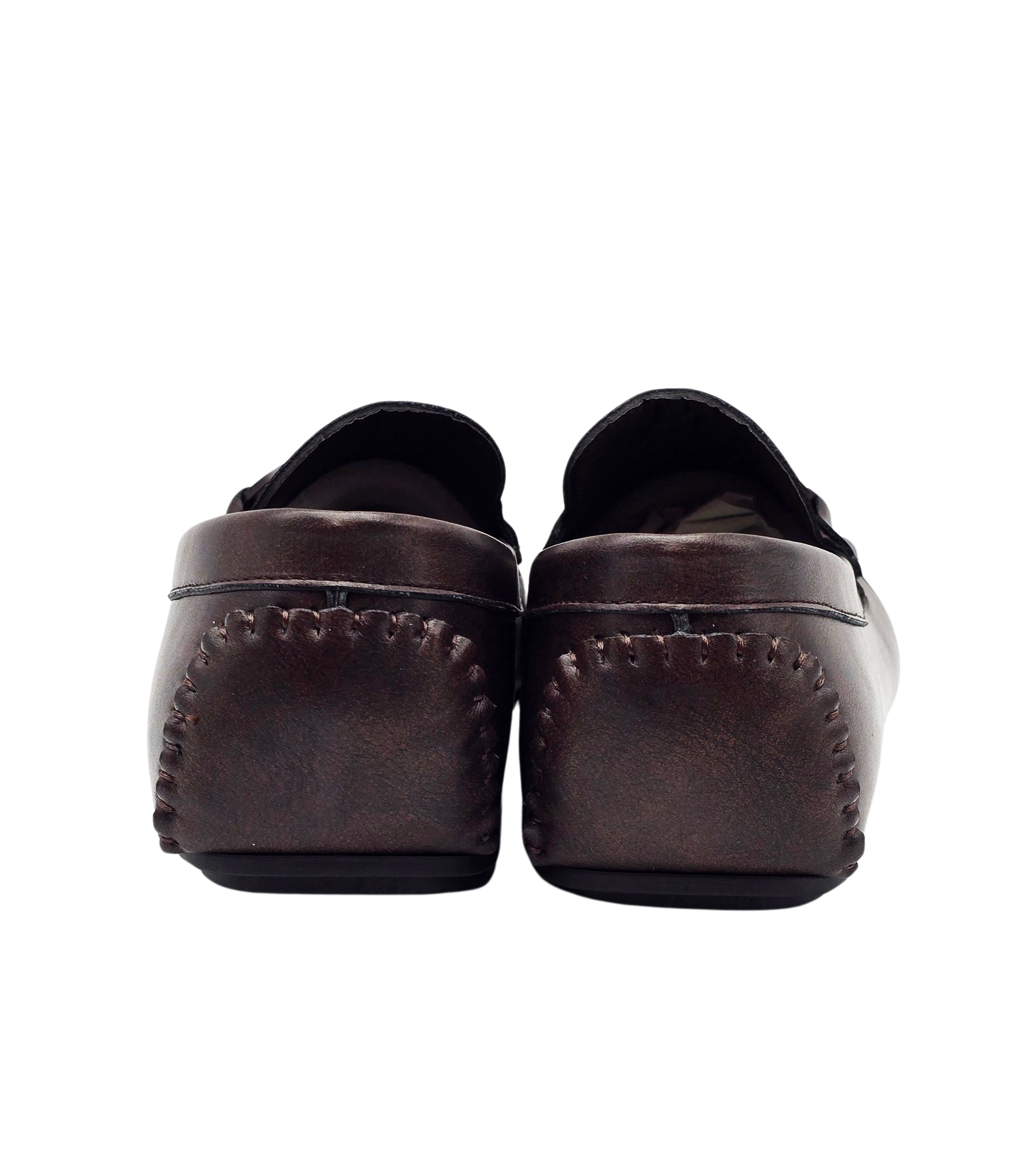 SEDAGATTI MEN'S FANCY LOAFERS (BROWN)