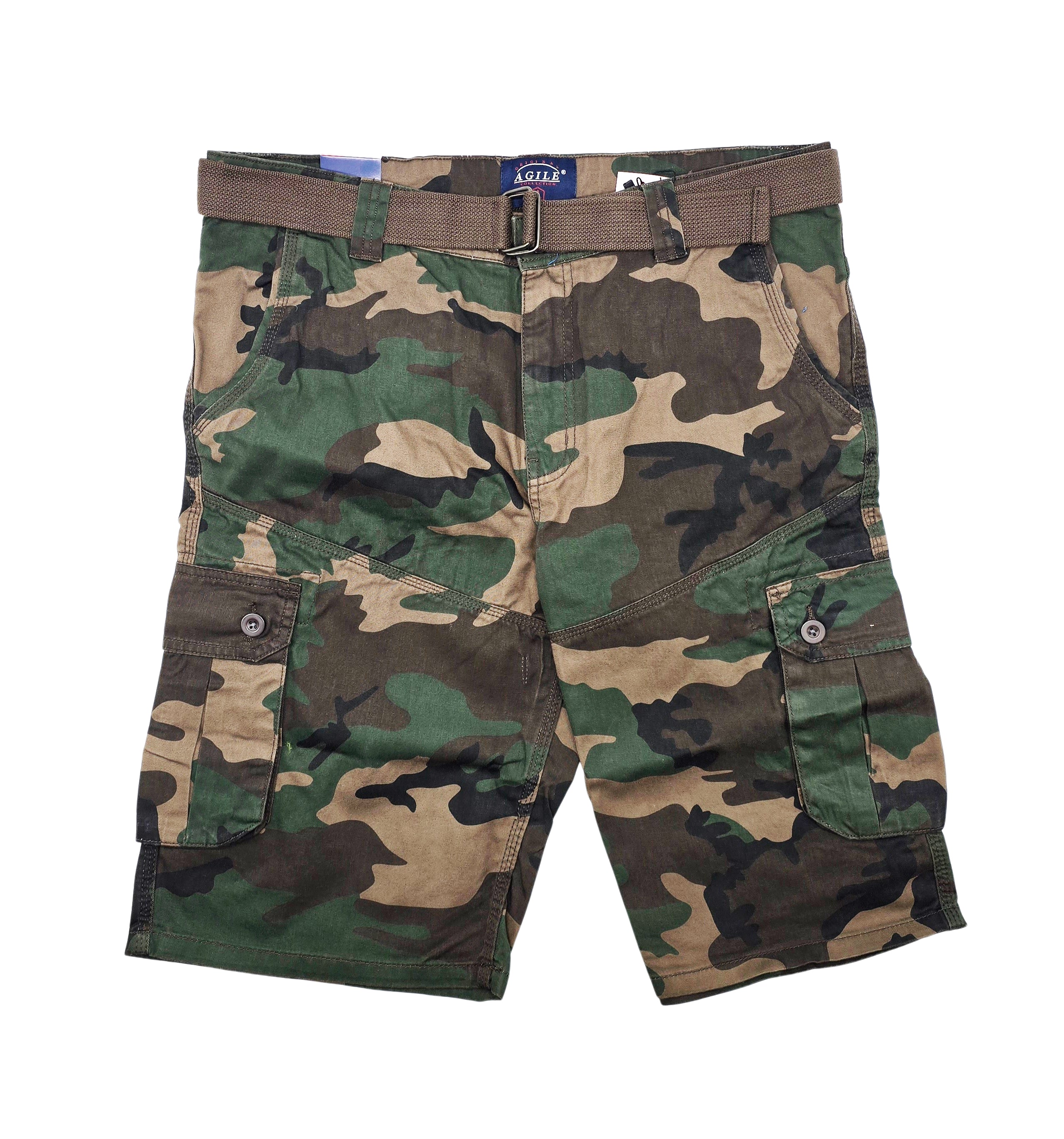 AGILE MEN'S CARGO SHORTS WITH BELT (CAMO)