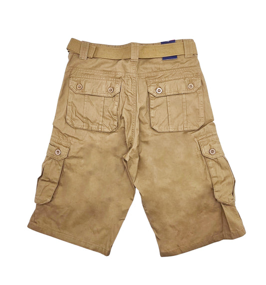 AGILE MEN'S CARGO SHORTS WITH BELT (BEIGE)