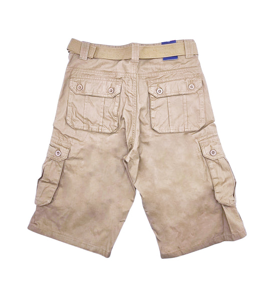 AGILE MEN'S CARGO SHORTS WITH BELT (KHAKI)