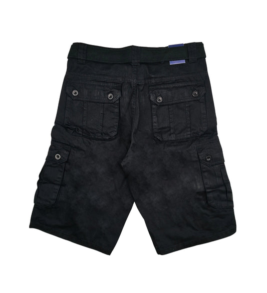 AGILE MEN'S CARGO SHORTS WITH BELT (BLACK)