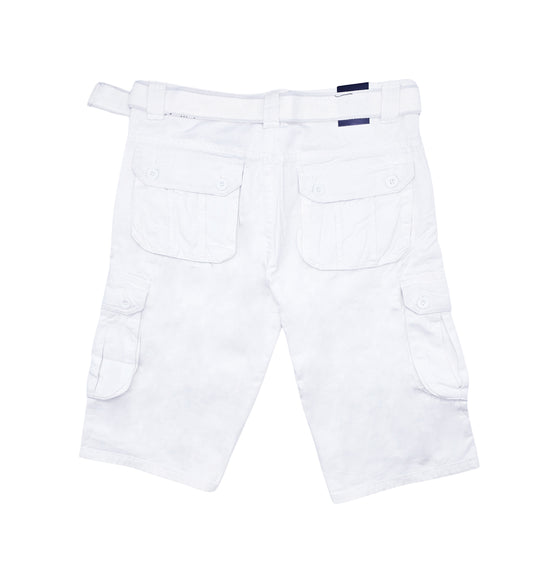 AGILE MEN'S CARGO SHORTS WITH BELT (WHITE)