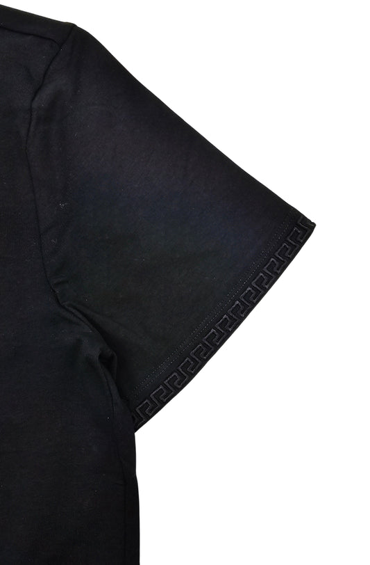 MEN'S RHINESTONE TEDDY BEAR SHORT SLEEVE T-SHIRT (BLACK/ORANGE)