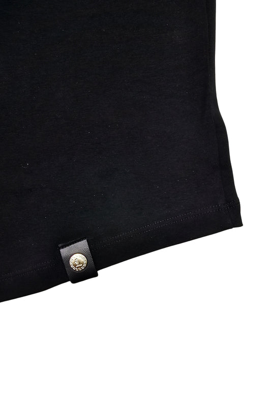 MEN'S RHINESTONE TEDDY BEAR SHORT SLEEVE T-SHIRT (BLACK/GOLD)