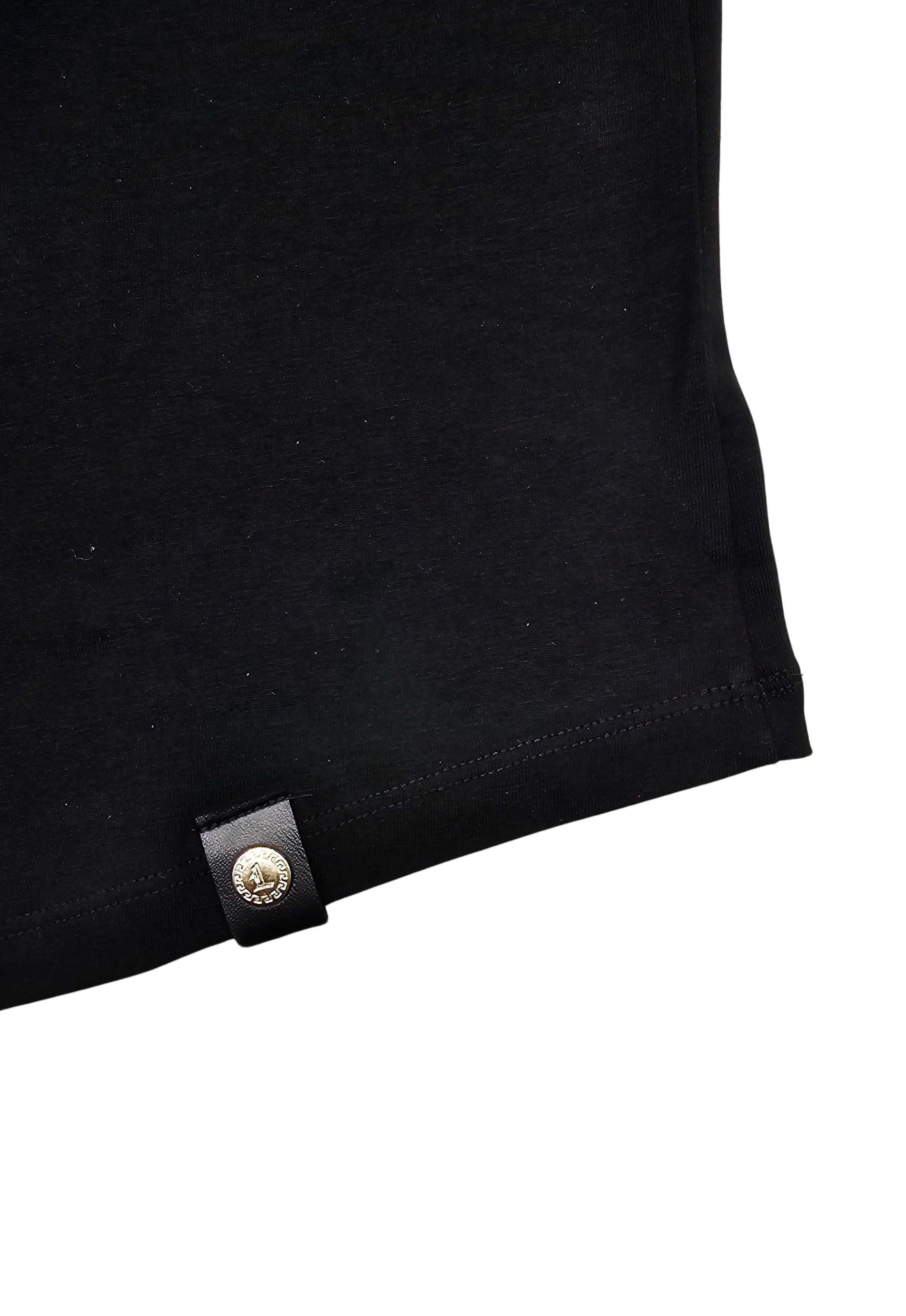 MEN'S RHINESTONE DESIGNER SHORT SLEEVE T-SHIRT (BLACK)