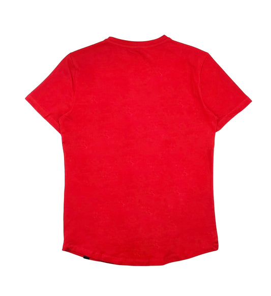 MEN'S RHINESTONE DESIGNER SHORT SLEEVE T-SHIRT (RED)