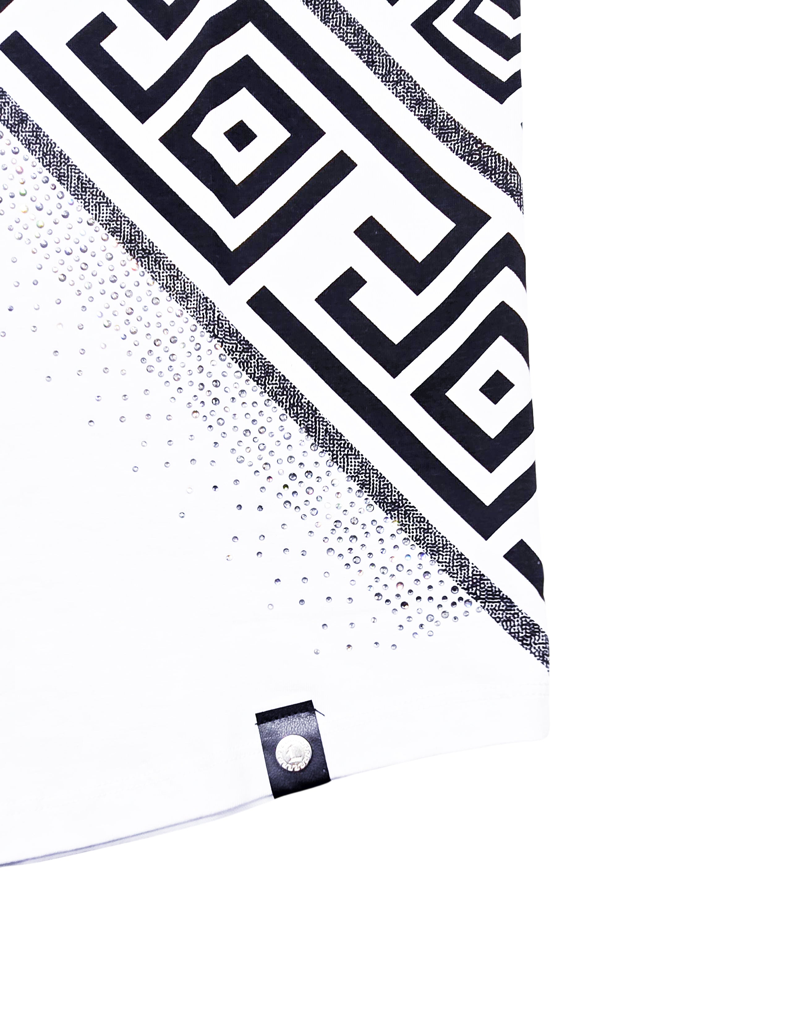 MEN'S RHINESTONE DESIGNER SHORT SLEEVE T-SHIRT (WHITE)