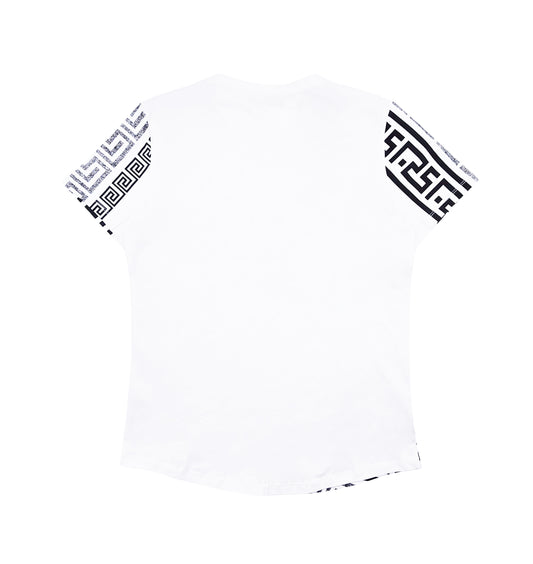 MEN'S RHINESTONE DESIGNER SHORT SLEEVE T-SHIRT (WHITE)