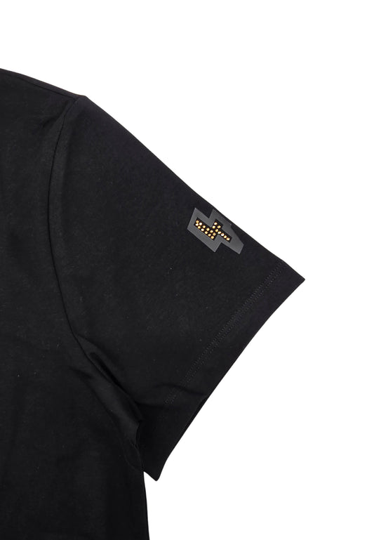 MEN'S RHINESTONE TEDDY BEAR SHORT SLEEVE T-SHIRT (BLACK/GOLD)